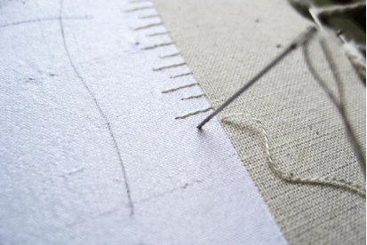 Crathorne Bug - long and short applying silk fabric